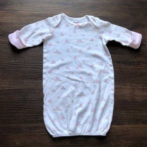 NWOT Little Me Baby Girl Bunny Hat and Gown, 2 Piece Set | size 0-3 months